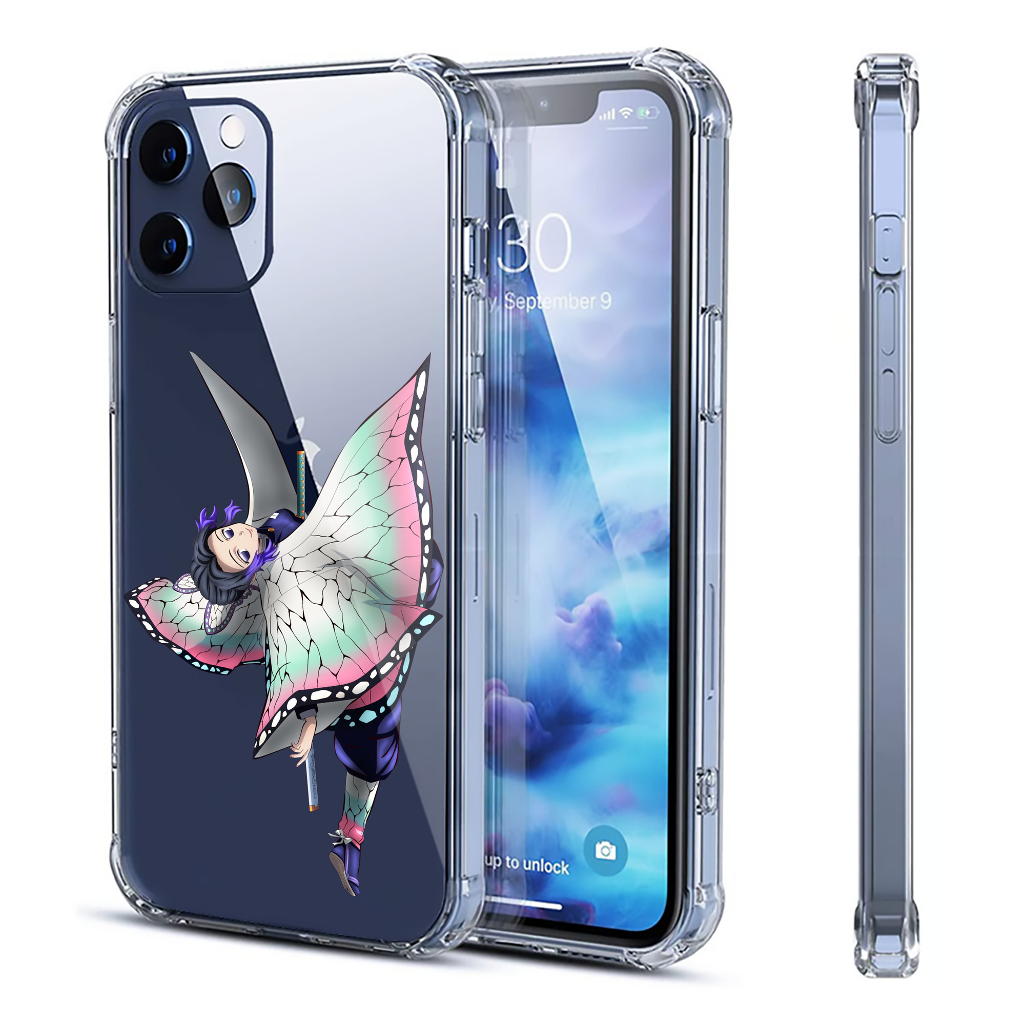 （画像用） 鬼滅の刃（きめつのやいば）蟲柱-胡蝶 しのぶ／こちょう しのぶ Kochou Shinobu 【iPhone 12シリーズ対応】透明スマホケース（クリアソフトケース）